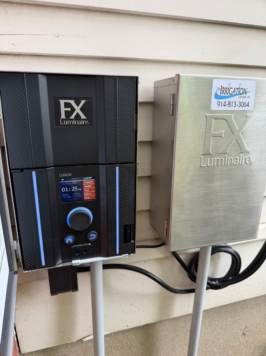 FX Luminaire Luxor smart lighting transformer installed by The Irrigation Co. in Irvington, NY
